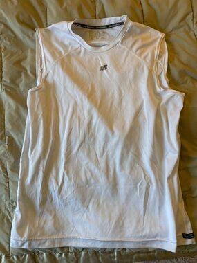 New Balance White Athletic Sleeveless Performance Top
